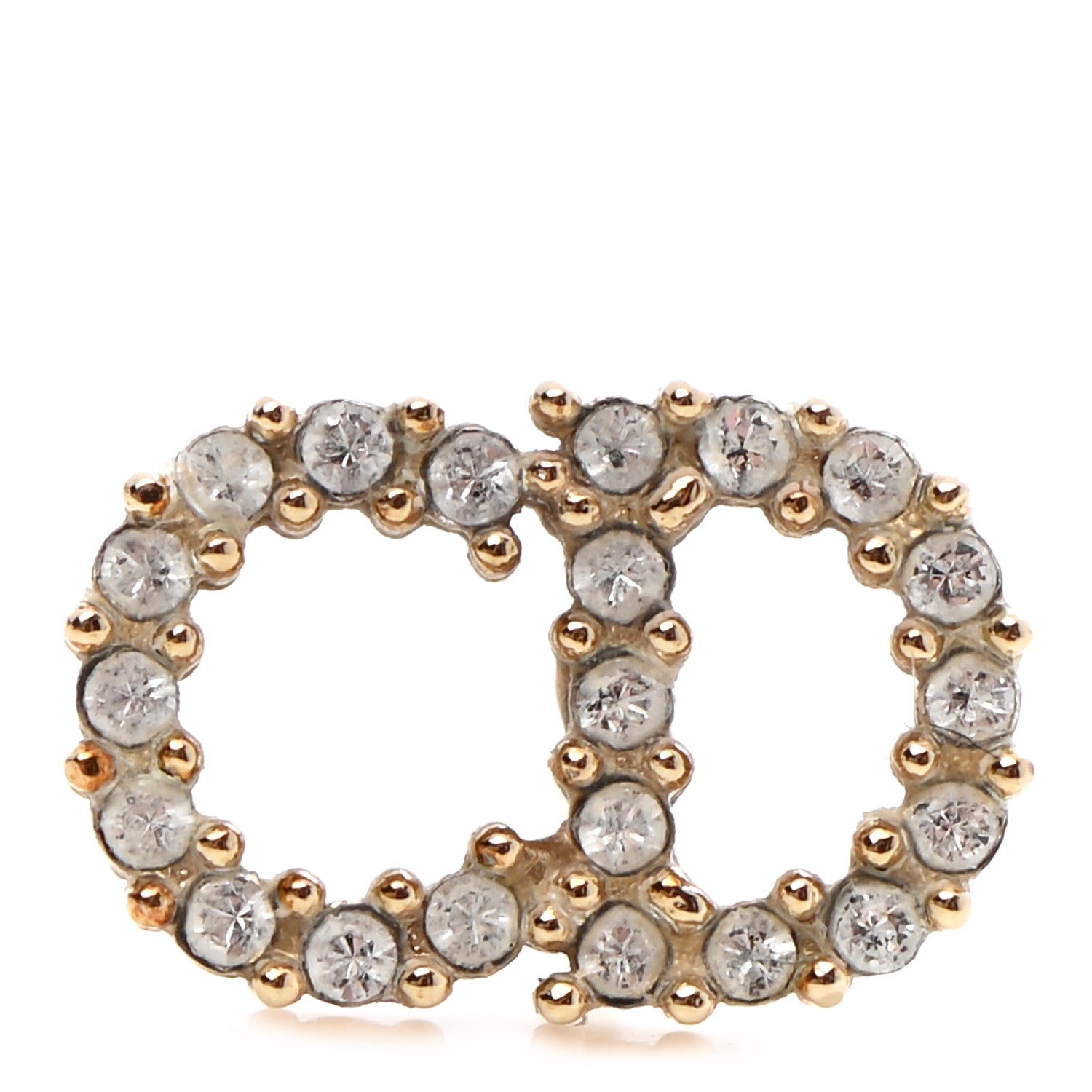Christian Dior Crystal Clair D Lune Earrings Gold 4 of 4