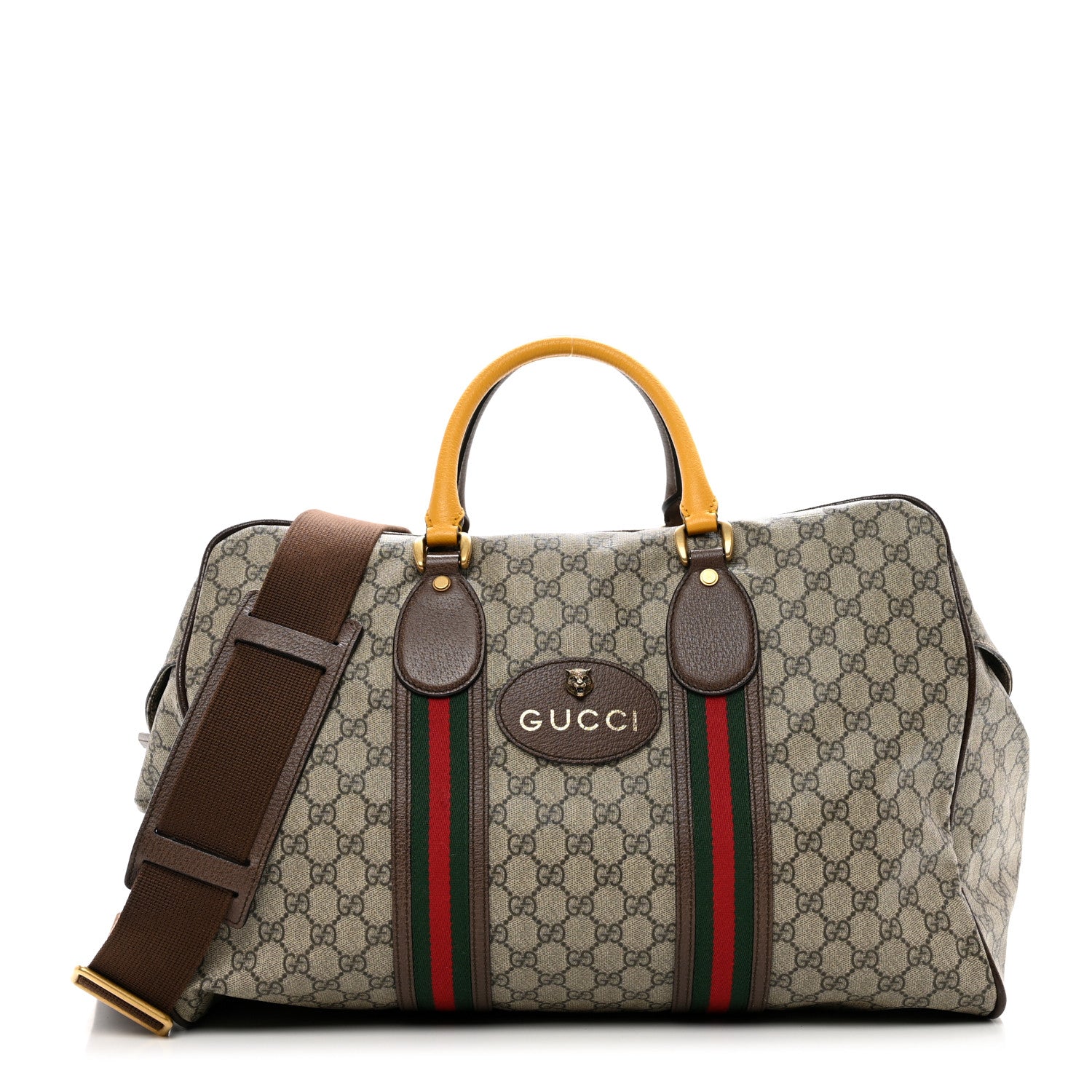 Gucci Soft GG Supreme Monogram Web Neo Vintage Duffle Bag Beige New Acero Crop 1 of 10