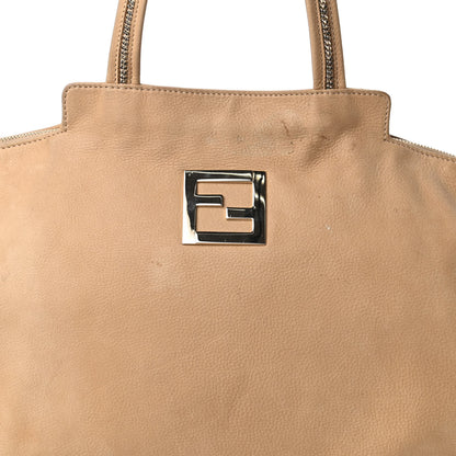 Fendi Metallic Nubuck Medium Chains Tote Caramello 10 of 10