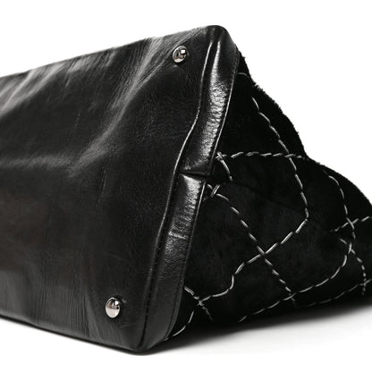 Chanel Pony Hair Double Contrast Stitch Tote Black 10 of 10