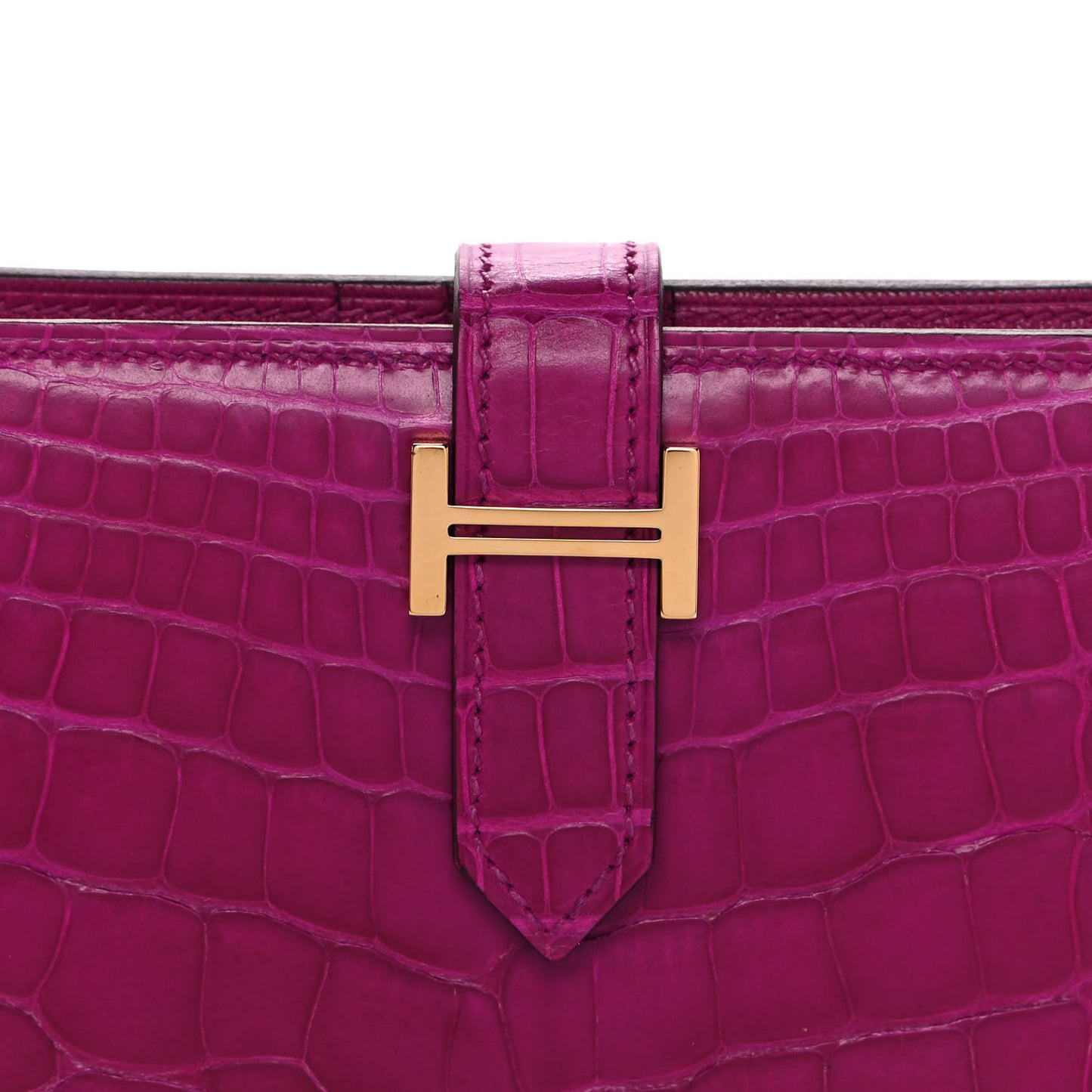 Matte Alligator Bearn Compact Wallet Rose Scheherazade