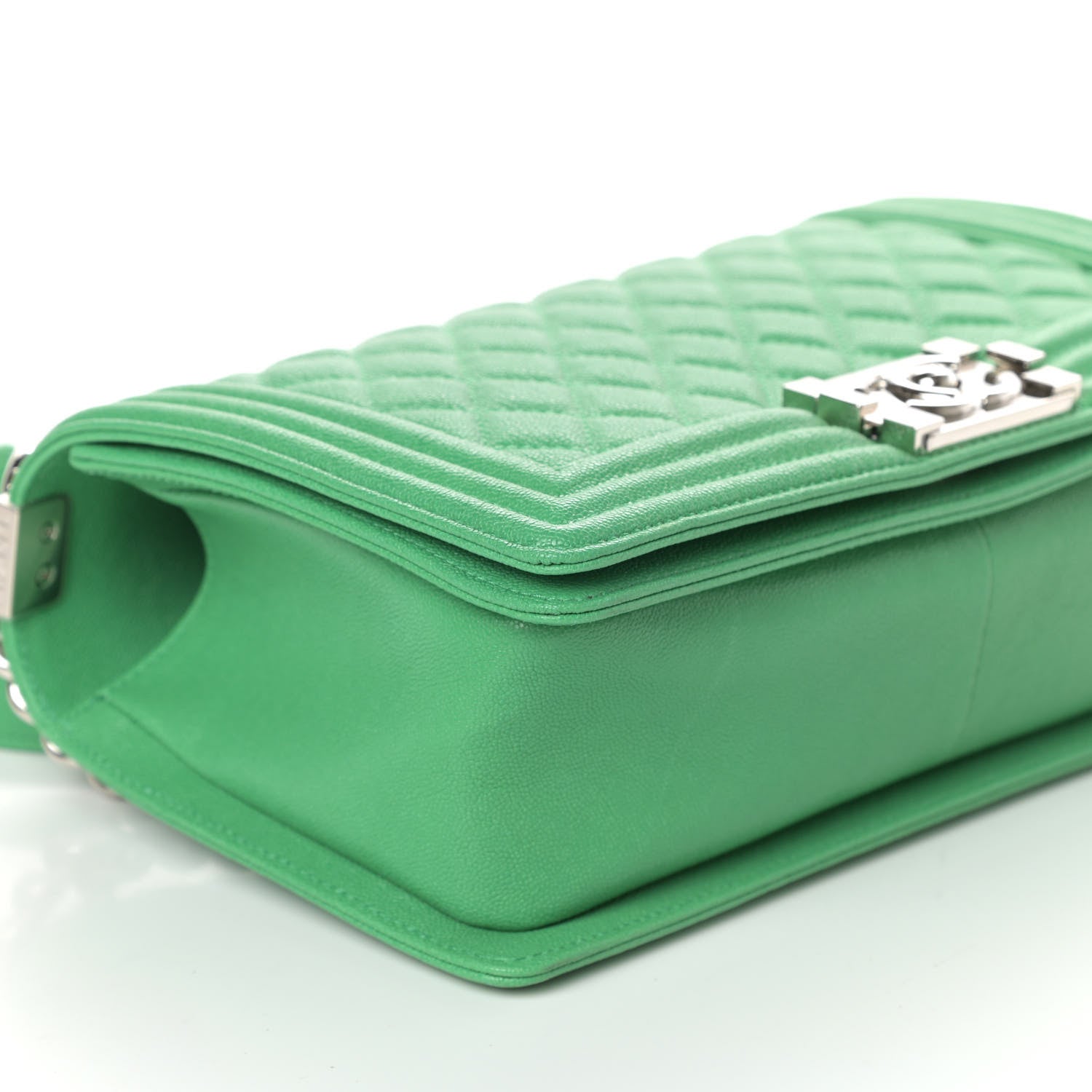 Chanel Caviar Quilted Medium Boy Flap Green 10 of 11