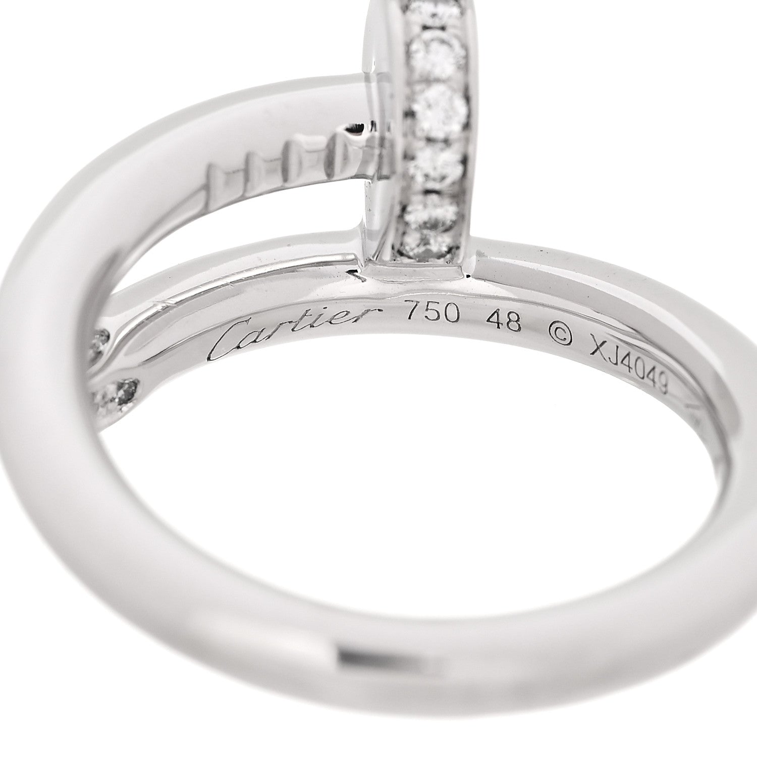 Cartier 18K White Gold Diamond Juste Un Clou Ring 48 4.5 5 of 5