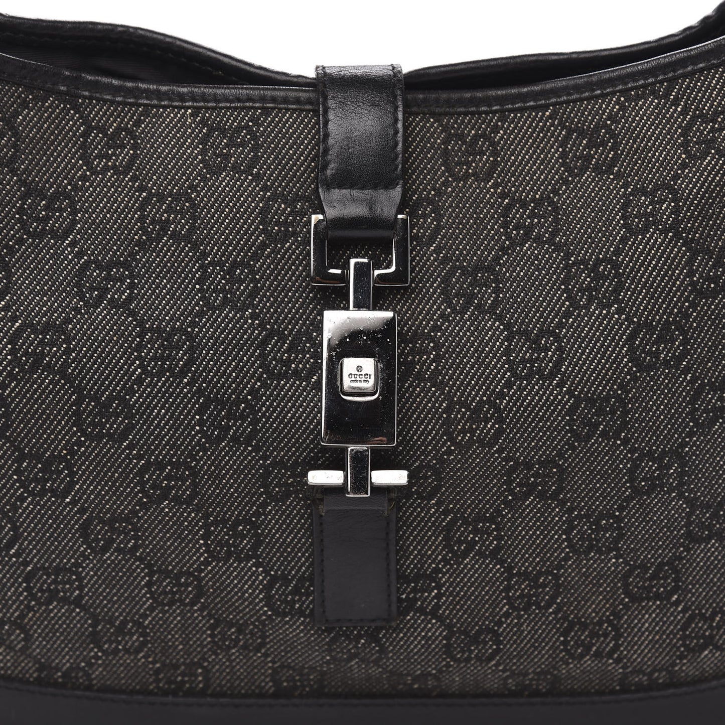Denim Monogram Small Jackie O Hobo Black