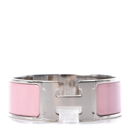 Hermes Enamel Wide Clic Clac H Bracelet PM Rose Nacarat 1 of 5