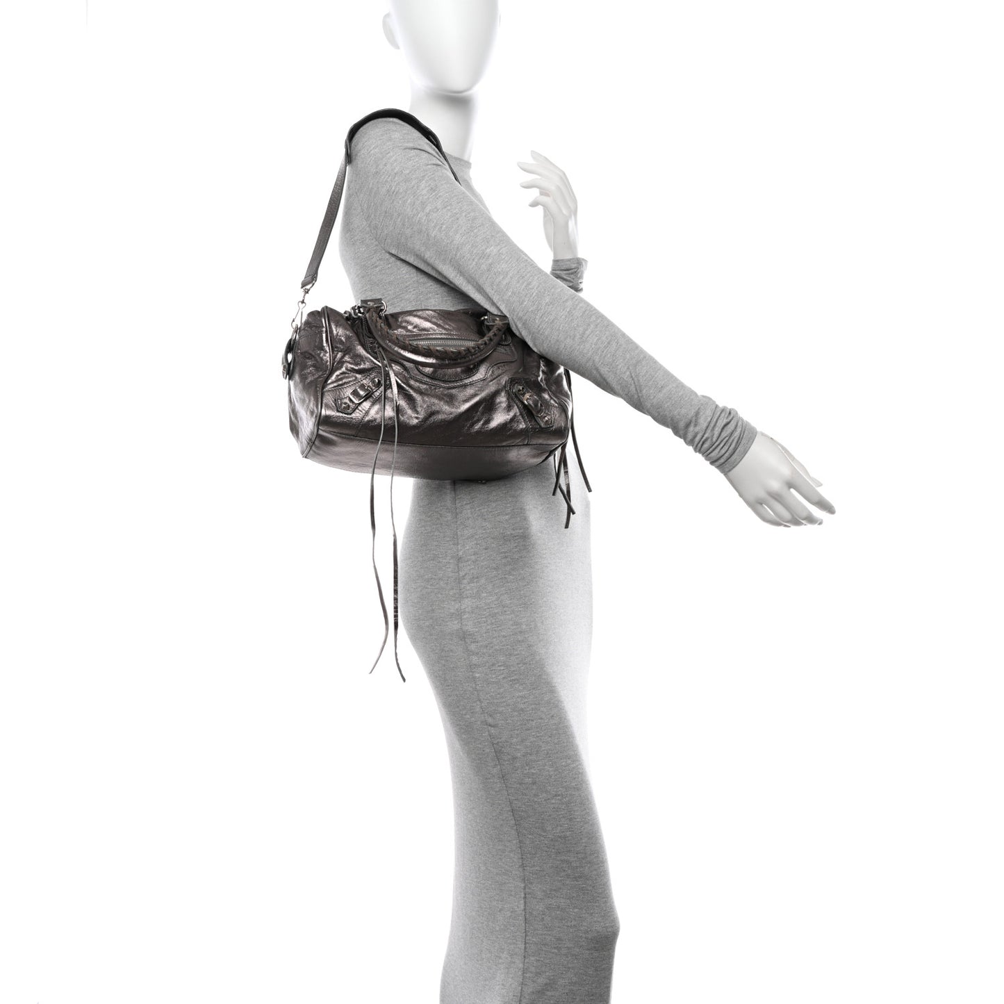 Agneau Classic Hardware Box Bag Metallic