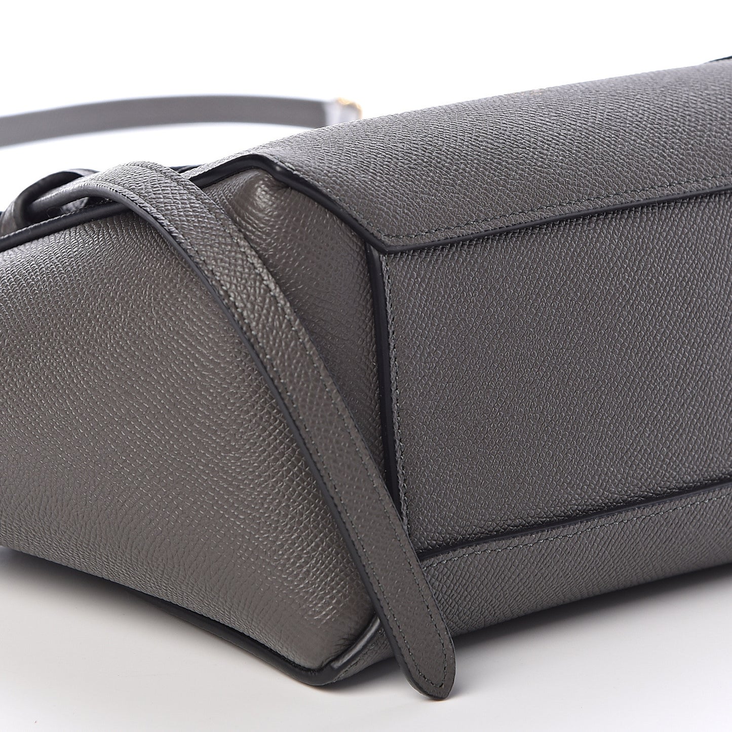 Grained Calfskin Nano Belt Bag Grey