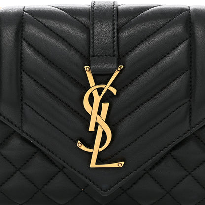 Saint Laurent Grain De Poudre Textured Mixed Matelasse Triquilt Small Monogram Satchel Black 8 of 11