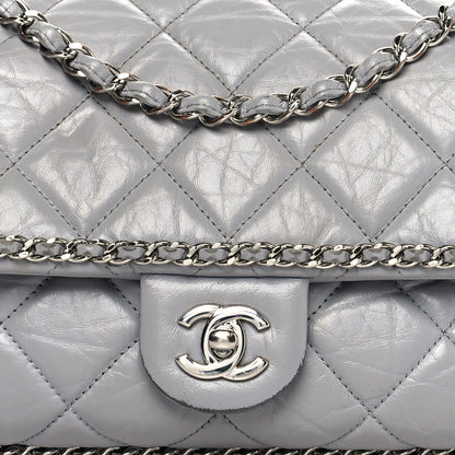 Chanel Crumpled Calfskin Medium Chain All Over Flap Grey 7 of 16