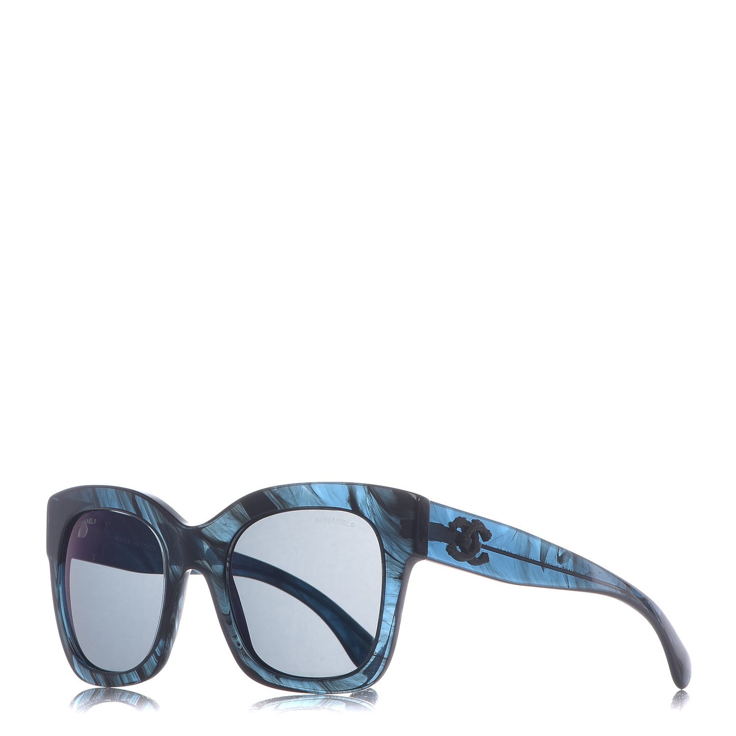 Acetate Mirror CC Square Fall Sunglasses 5357 Dark Blue