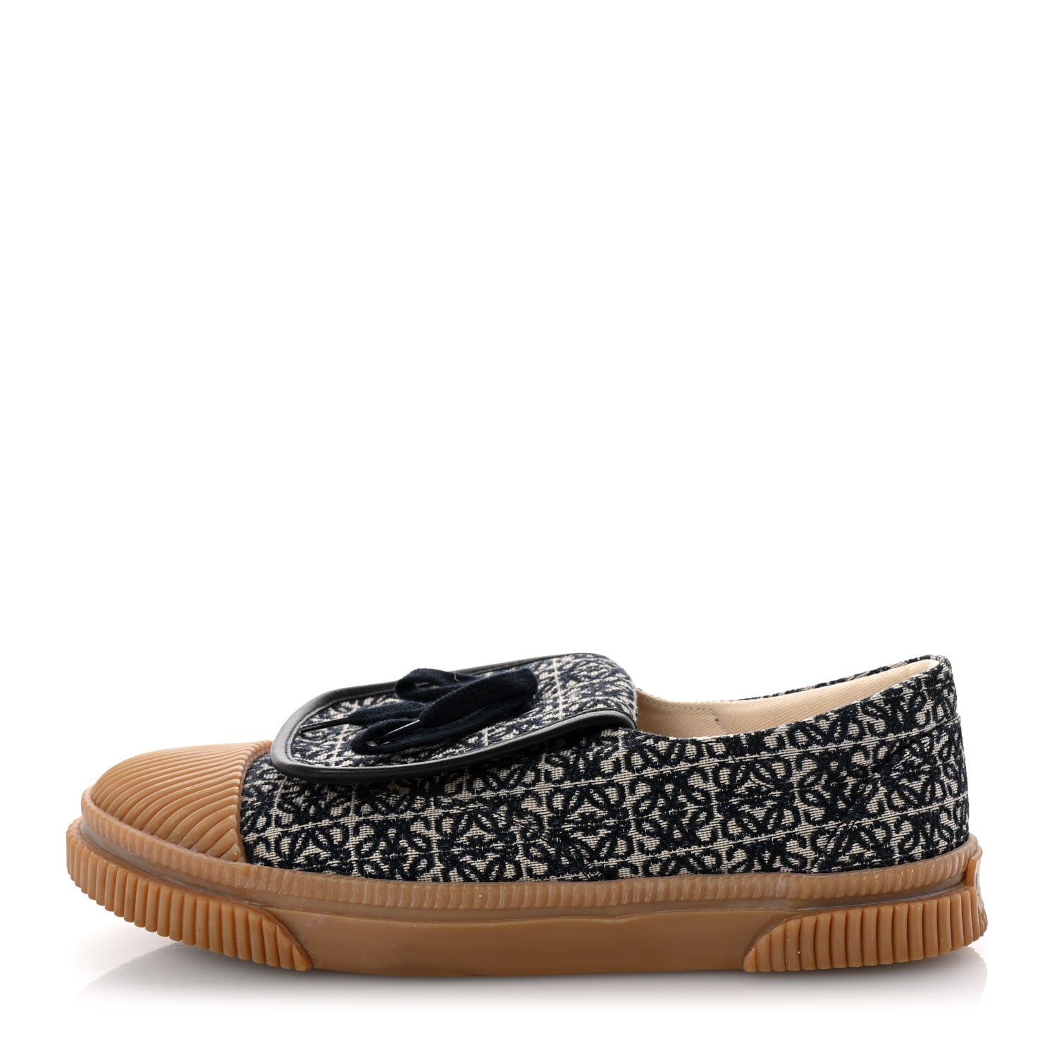Loewe Jacquard Anagram Calfskin Flap Sneakers 41 Navy 1 of 10