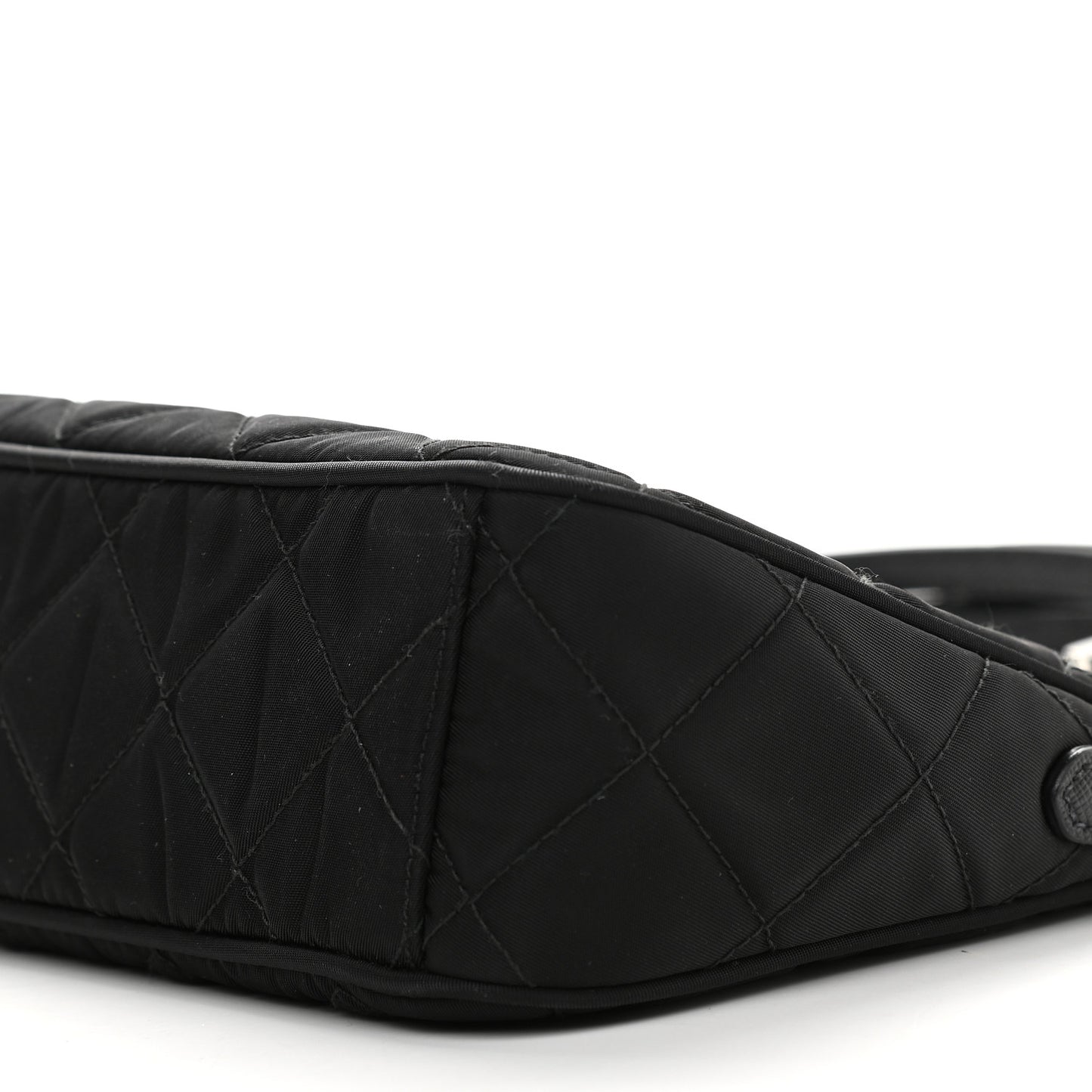 Nylon Tessuto Impuntu Quilted Crossbody Bag Black