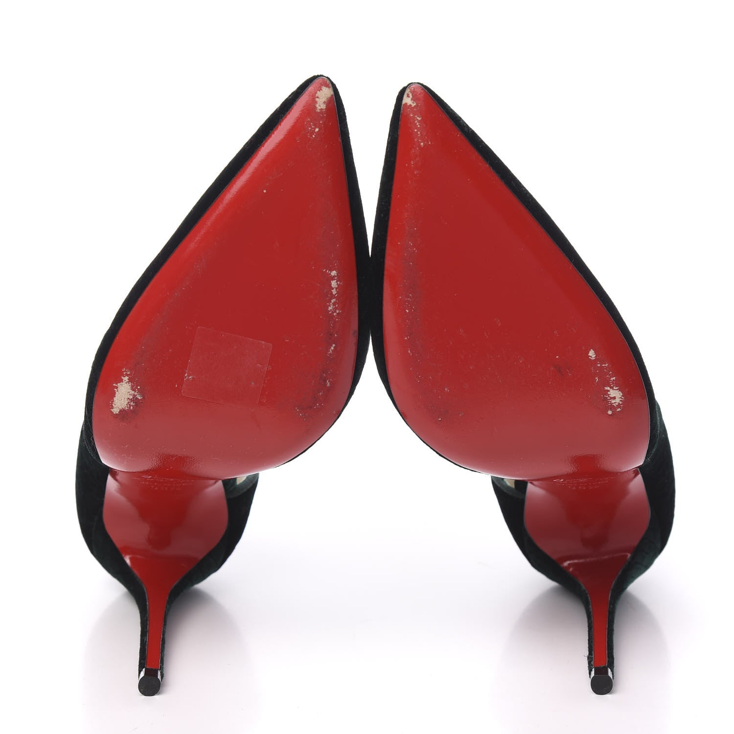 Christian Louboutin Velluto Stamp Iriza 100 Pumps 36.5 Verde 5 of 18
