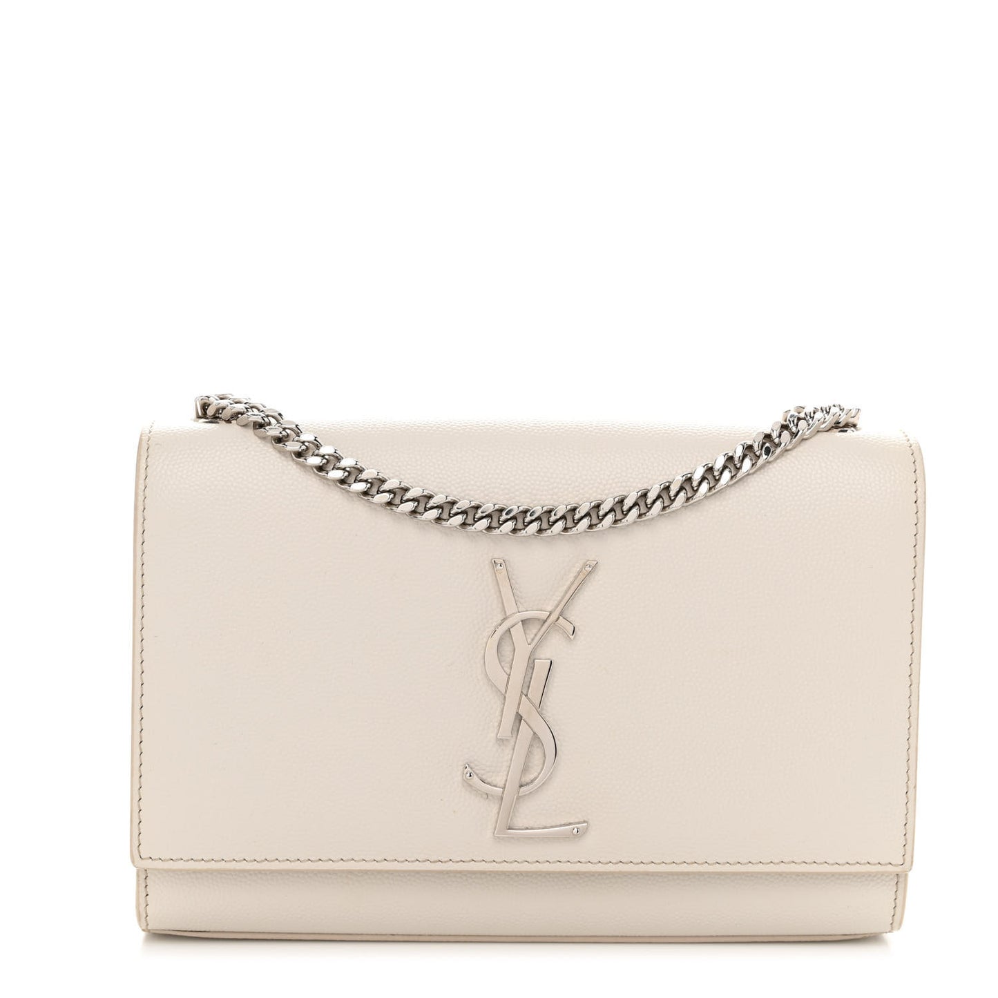 Grain De Poudre Medium Classic Monogram Kate Satchel Icy White