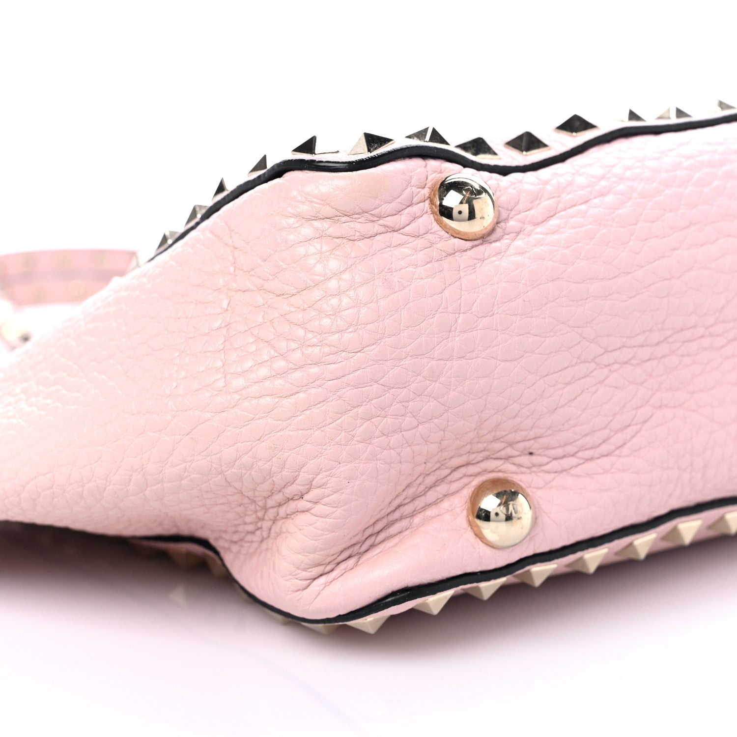 Valentino Garavani Grained Calfskin Small Rockstud Tote Water Rose 7 of 12