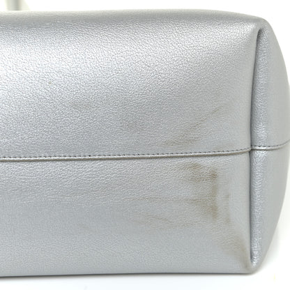 Saint Laurent Metallic Calfskin Large Shopping Tote Silver 15 of 17