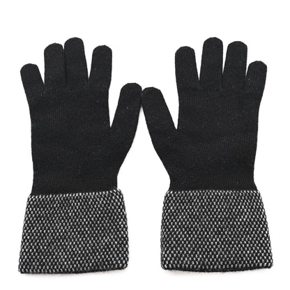 Chanel Cashmere Silk CC Gloves Dark Grey 2 of 3