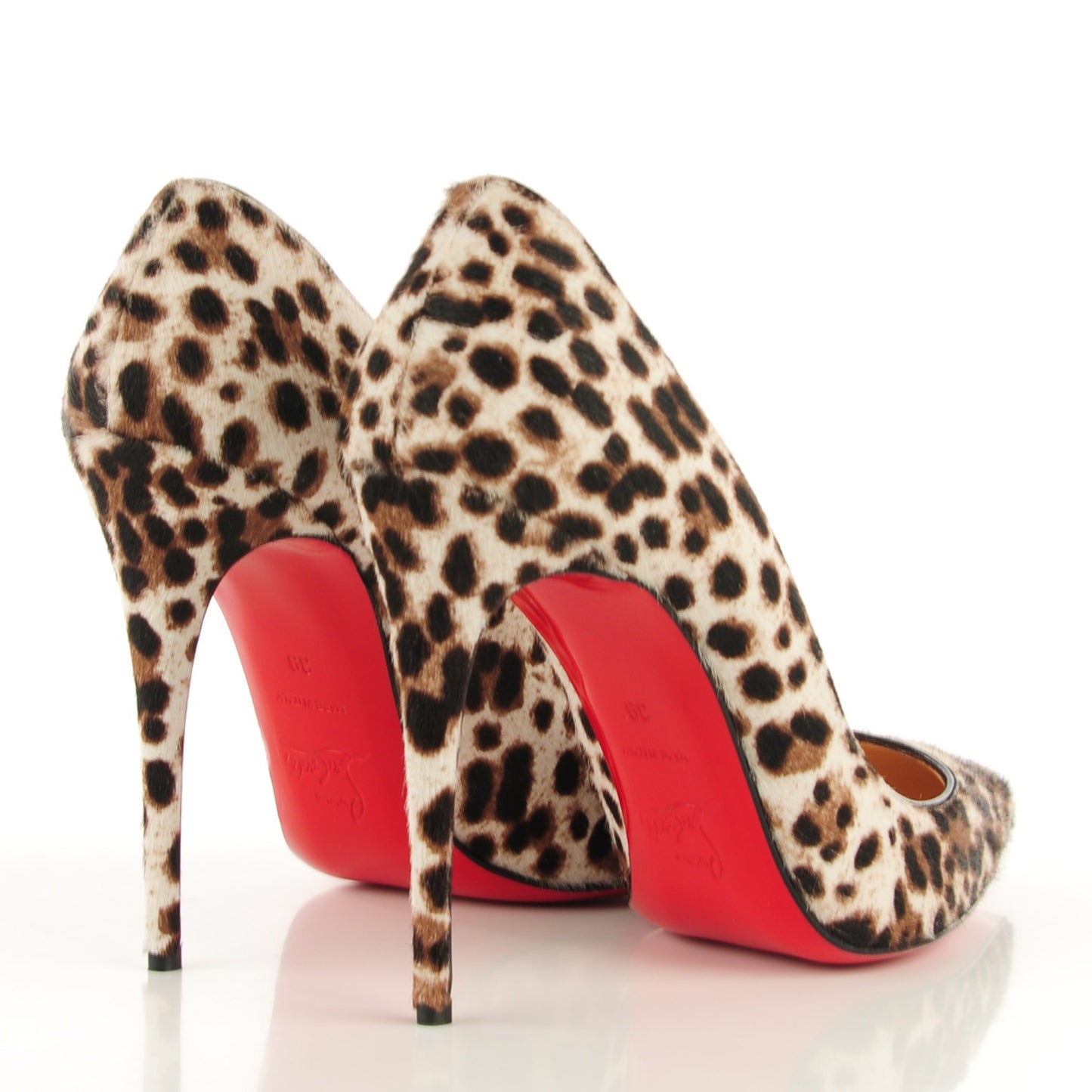 Calf Hair Leopard Print Pigalle Follies 100 Pumps 39 Brown White