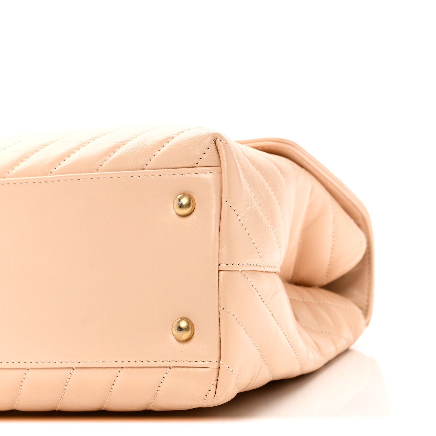Chanel Calfskin Chevron Quilted Medium Coco Handle Flap Beige 10 of 10