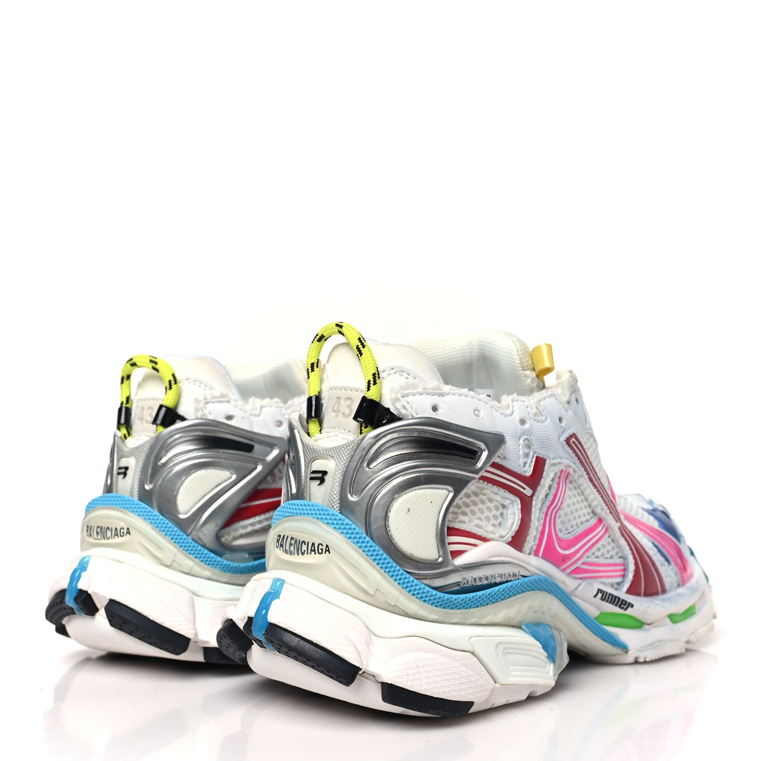 Balenciaga Mesh Rubber Distressed Mens Runner Sneakers 43 Multicolor 5 of 11