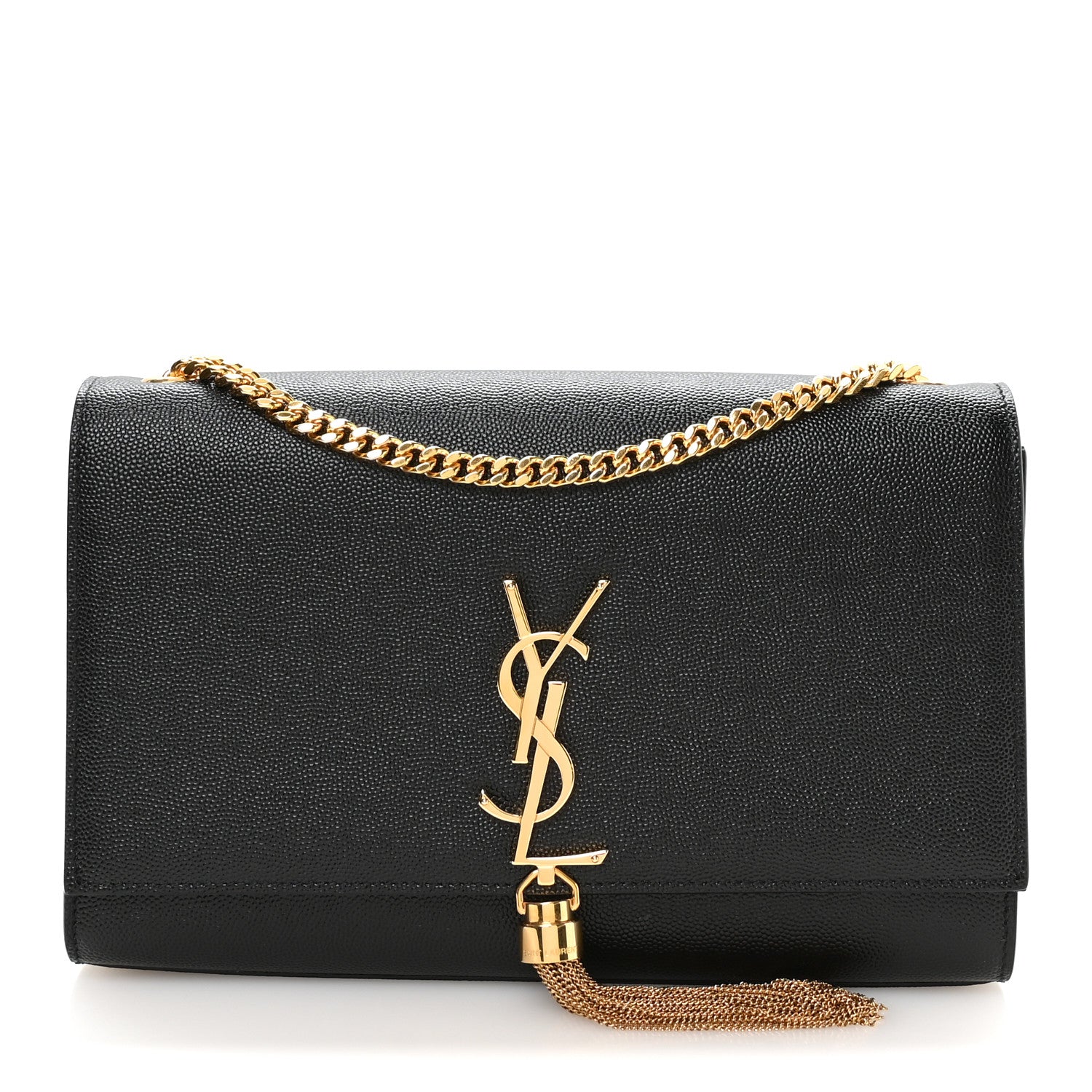 Saint Laurent Grain De Poudre Medium Classic Monogram Kate Tassel Satchel Black 1 of 9