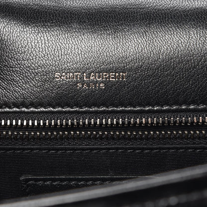 Saint Laurent Crinkled Calfskin Matelasse Monogram Medium Niki Chain Satchel Black 6 of 12