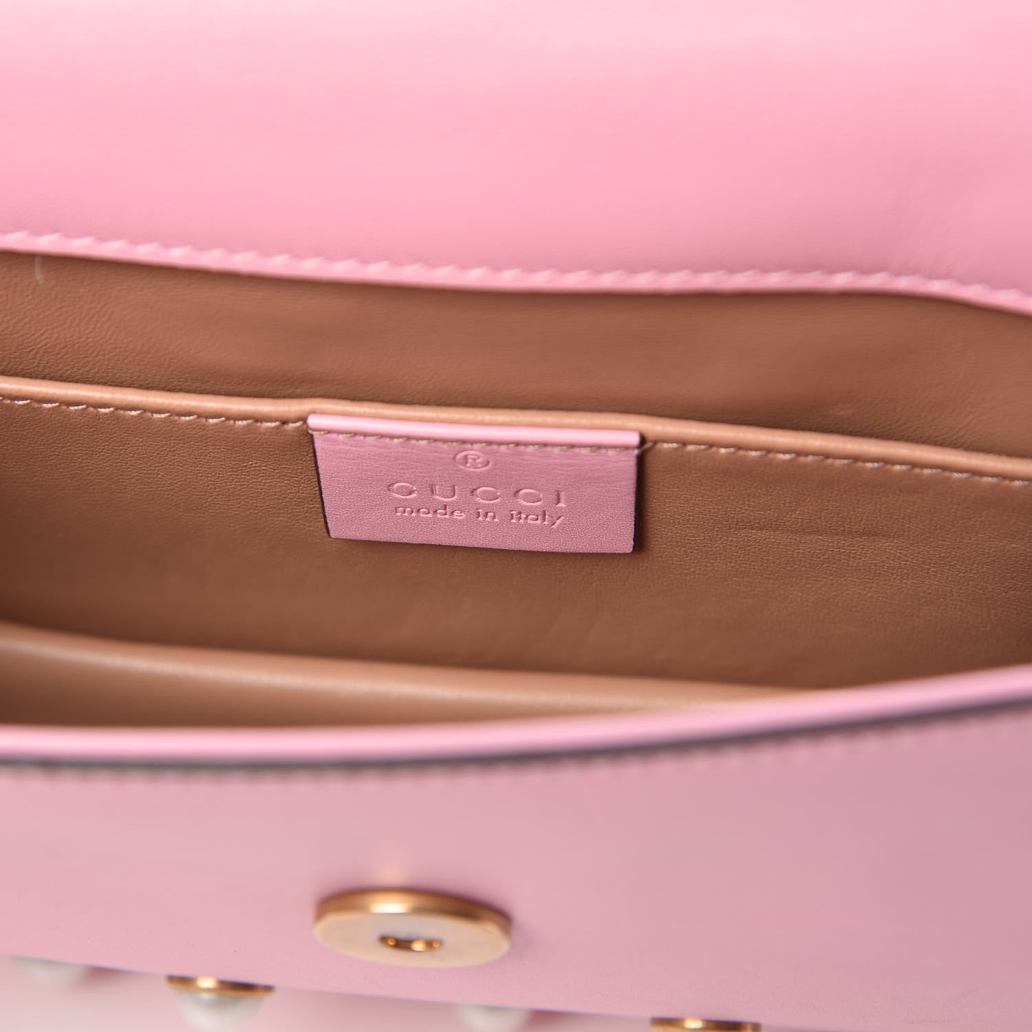 Gucci Nappa Pearl Studded Mini Queen Margaret Broadway Shoulder Bag Sugar Pink 6 of 13