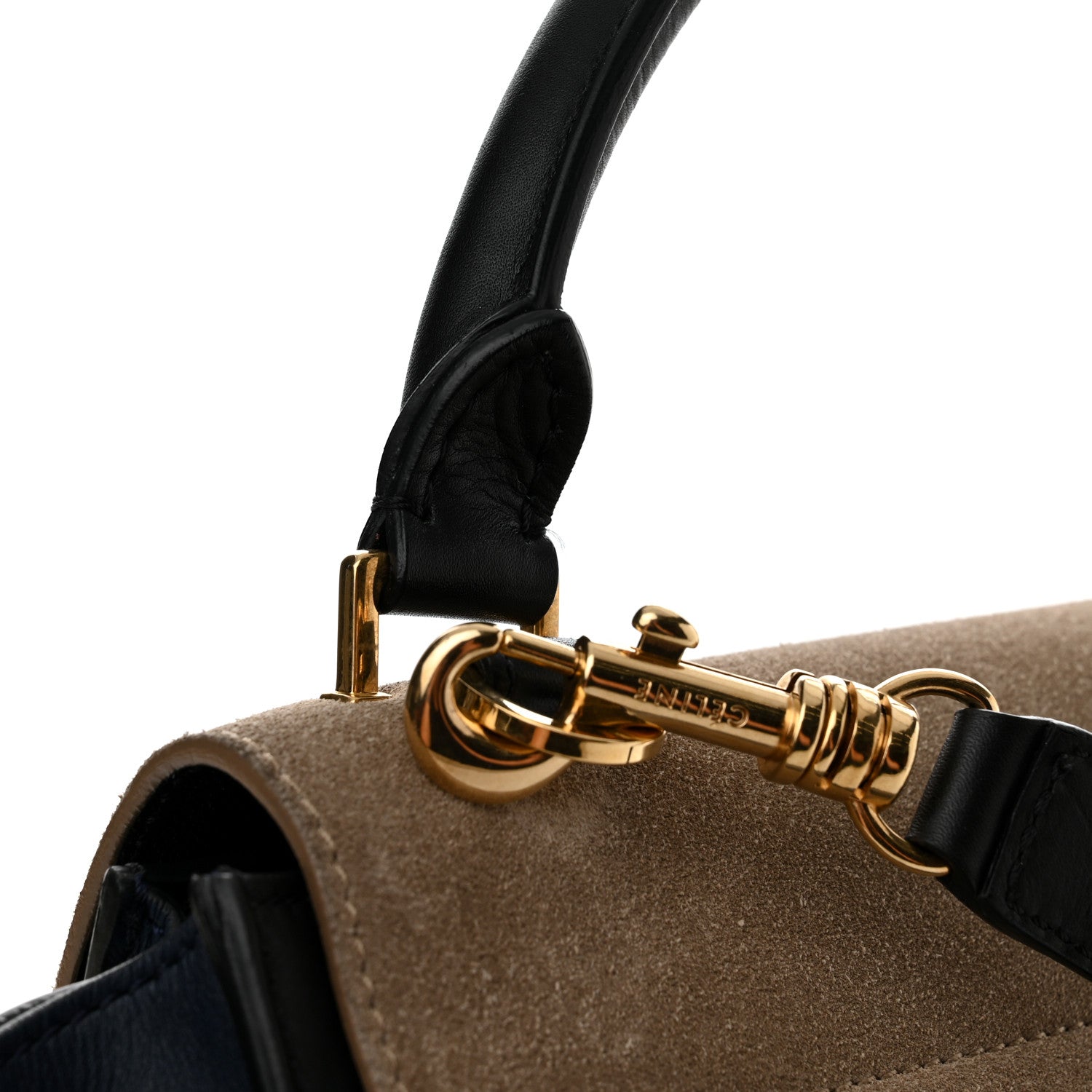 Celine Calfskin Suede Medium Tri-Color Trapeze Grey 14 of 18