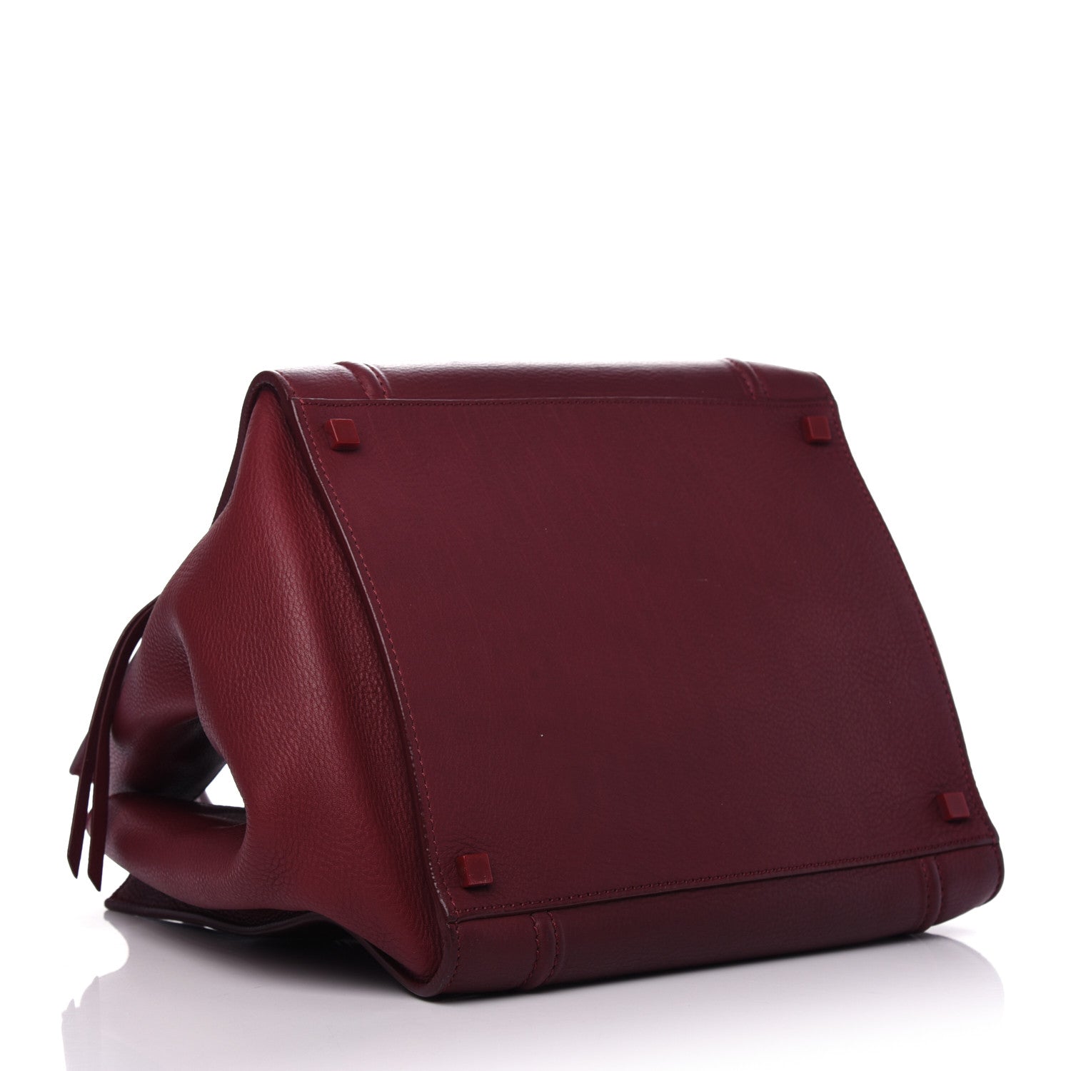 Celine Drummed Calfskin Medium Phantom Luggage Burgundy 4 of 8