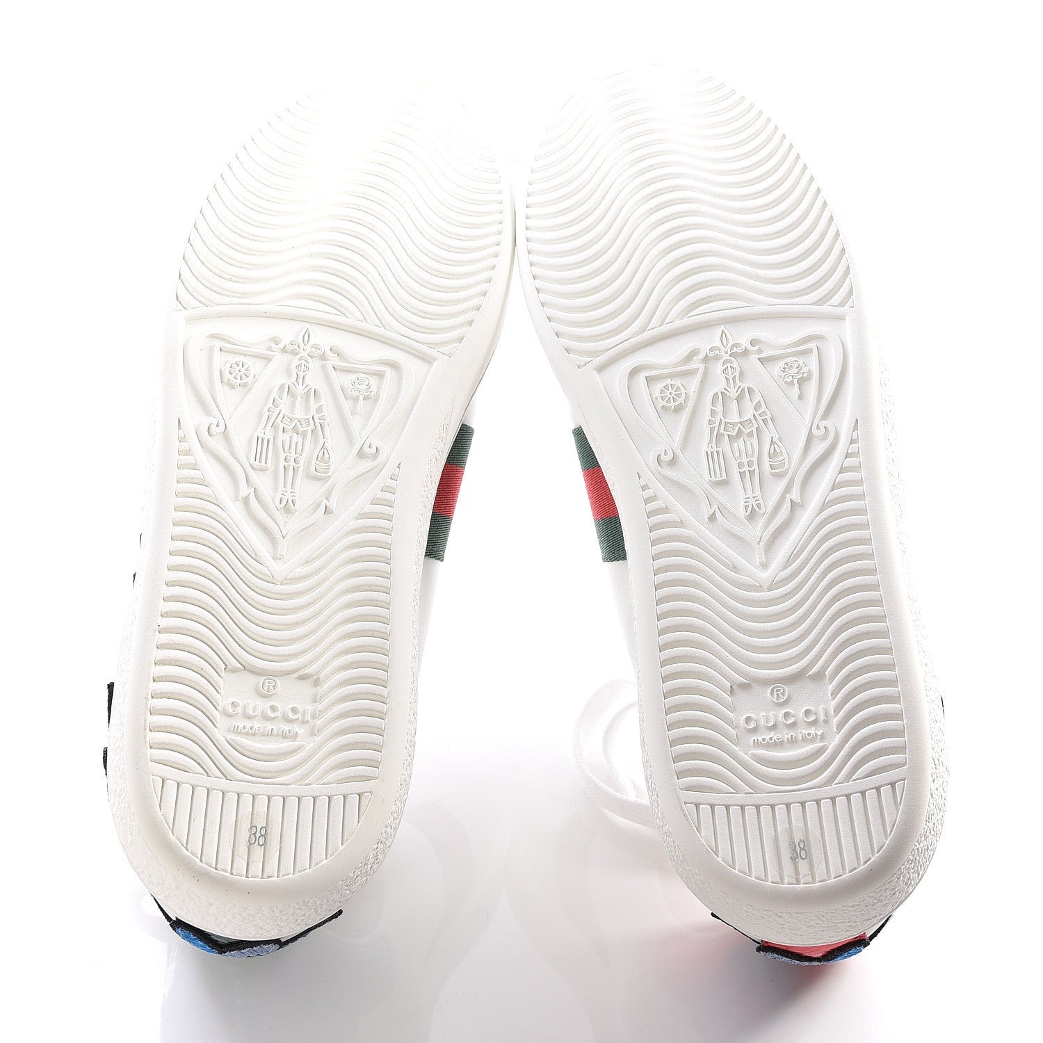 Gucci Calfskin Web Floral Embroidered Ace Sneakers 38 White 9 of 12