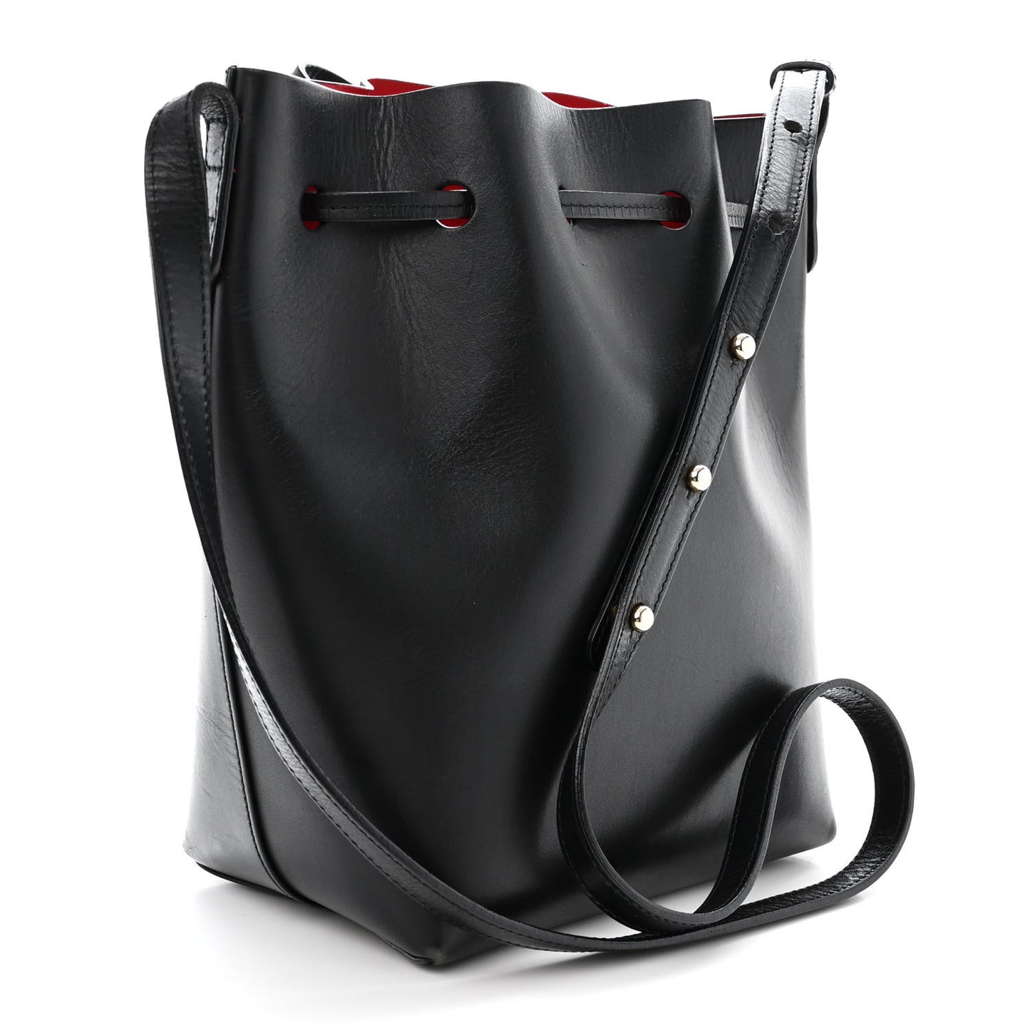 Calfskin Mini Bucket Bag Black Flamma