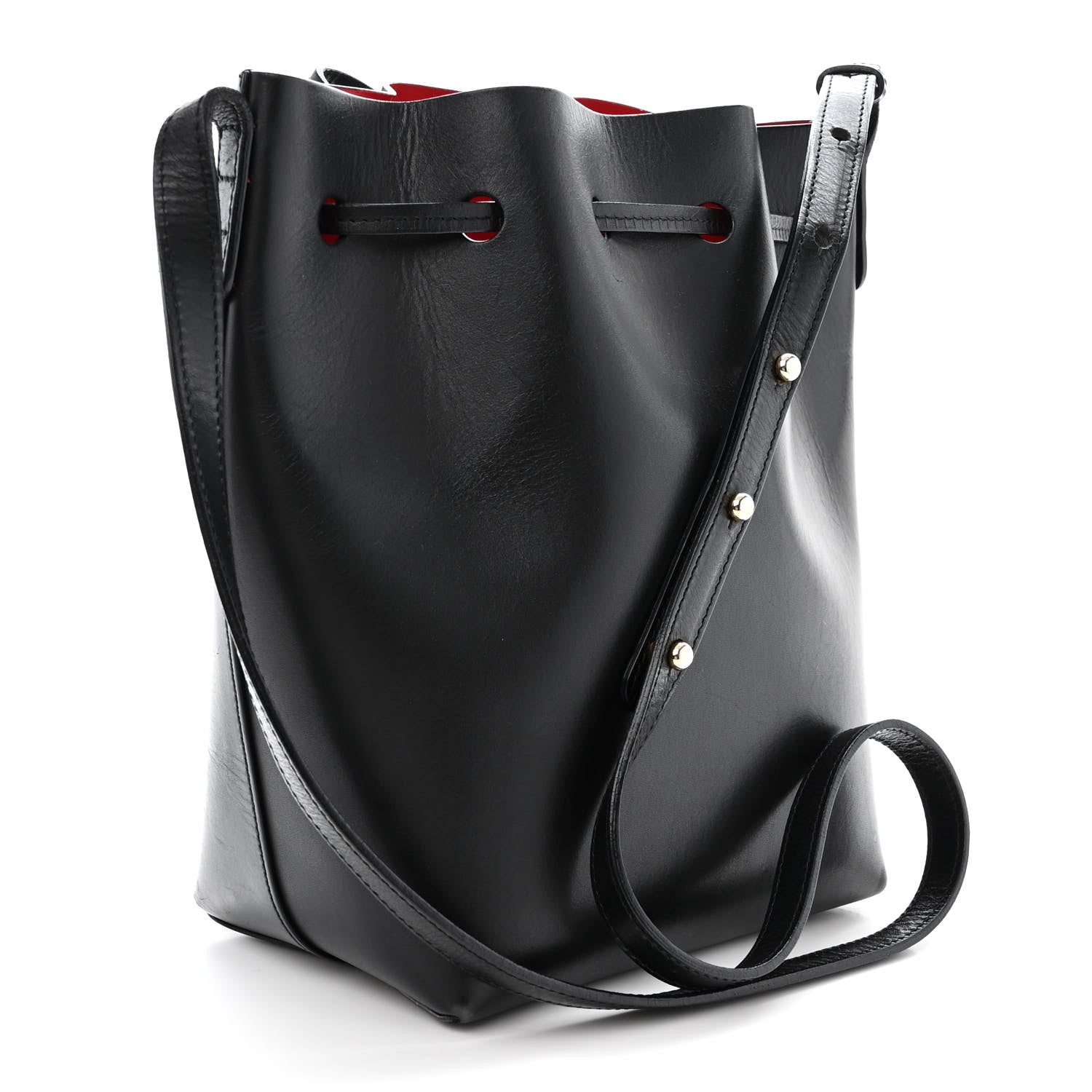 Mansur Gavriel Calfskin Mini Bucket Bag Black Flamma 3 of 11