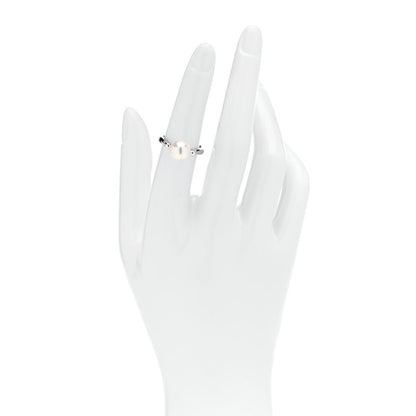 Mikimoto Platinum Akoya Cultured Pearl 8mm Ring 51 5.75 2 of 4