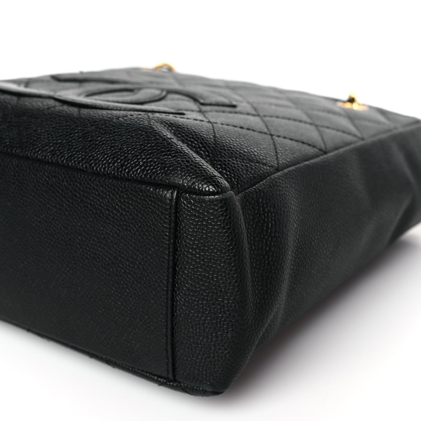 Caviar Quilted Petit Shopping Tote PST Black