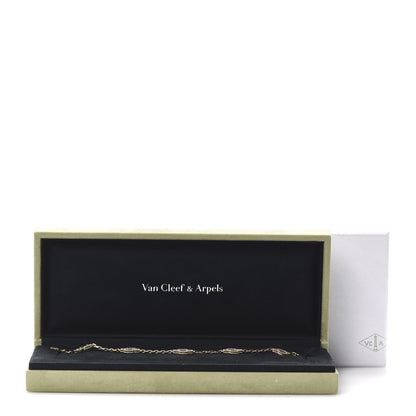 Van Cleef & Arpels 18K Yellow Gold Rock Crystal 5 Motifs Vintage Alhambra Bracelet 8 of 8