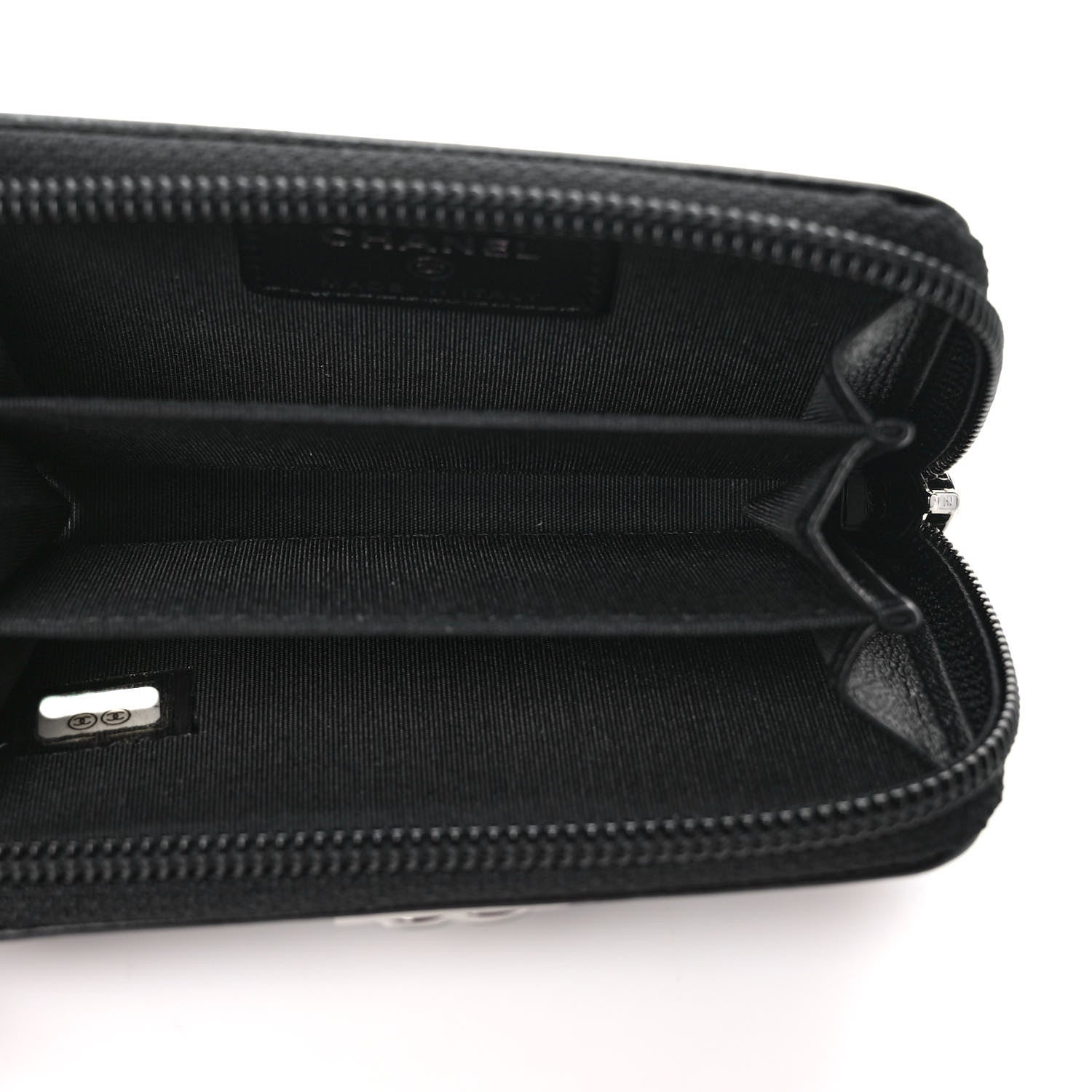 Chanel Lambskin Quilted Zip Around Boy Coin Purse Wallet Black 5 of 8