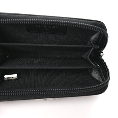 Chanel Lambskin Quilted Zip Around Boy Coin Purse Wallet Black 5 of 8