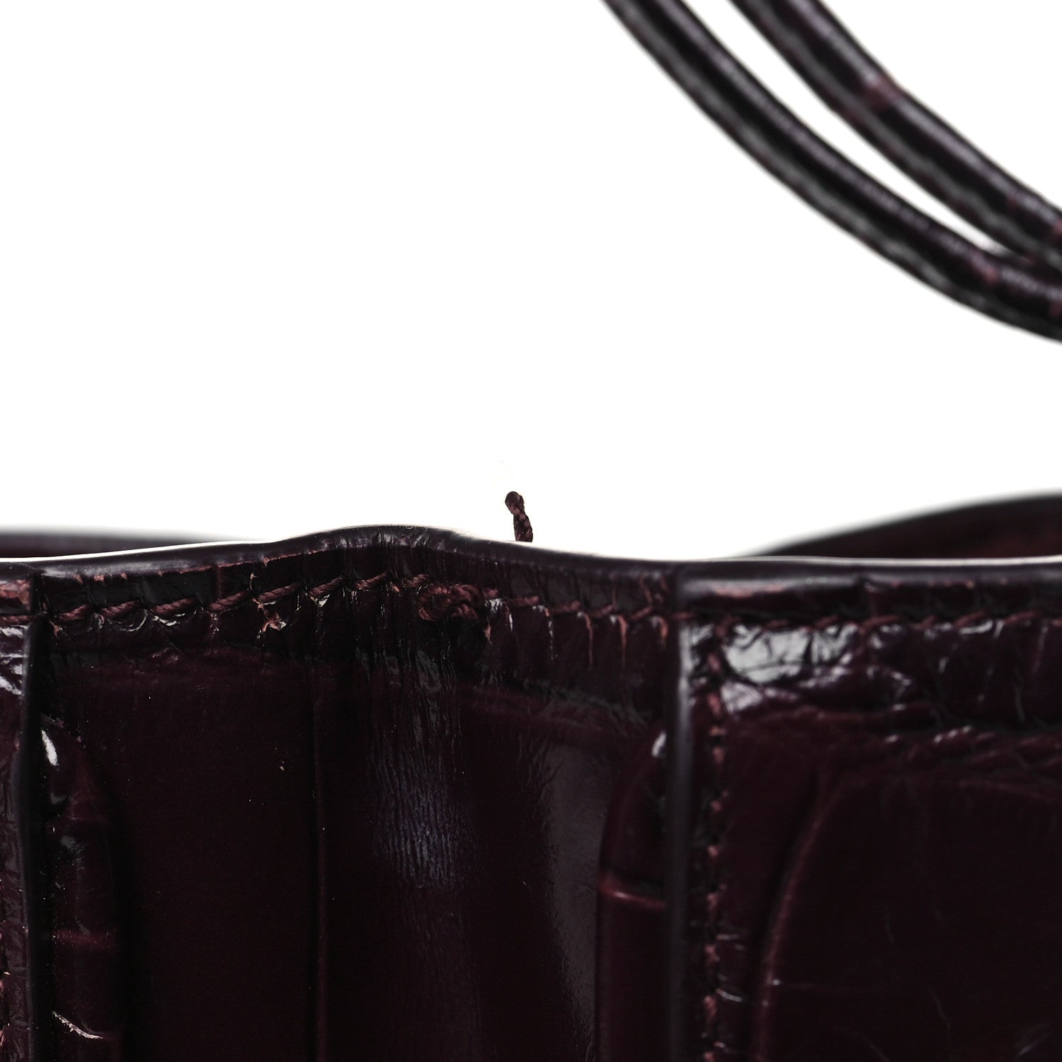 Salvatore Ferragamo Calfskin Crocodile Embossed Bucket Bag Bordeaux 10 of 14