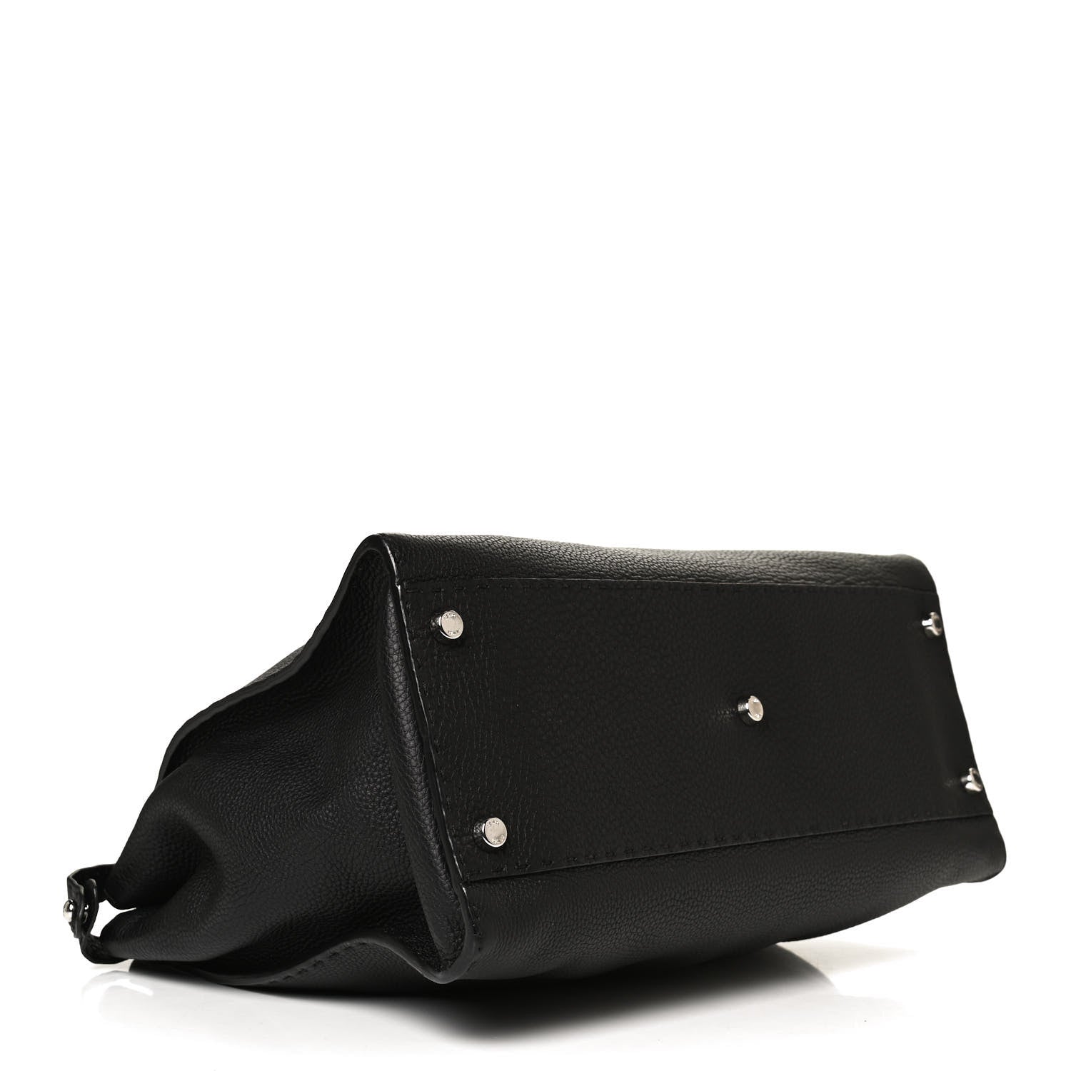Fendi Cuoio Romano Selleria Bi-Color Large Peekaboo Iconic Satchel Black Mou 3 of 12