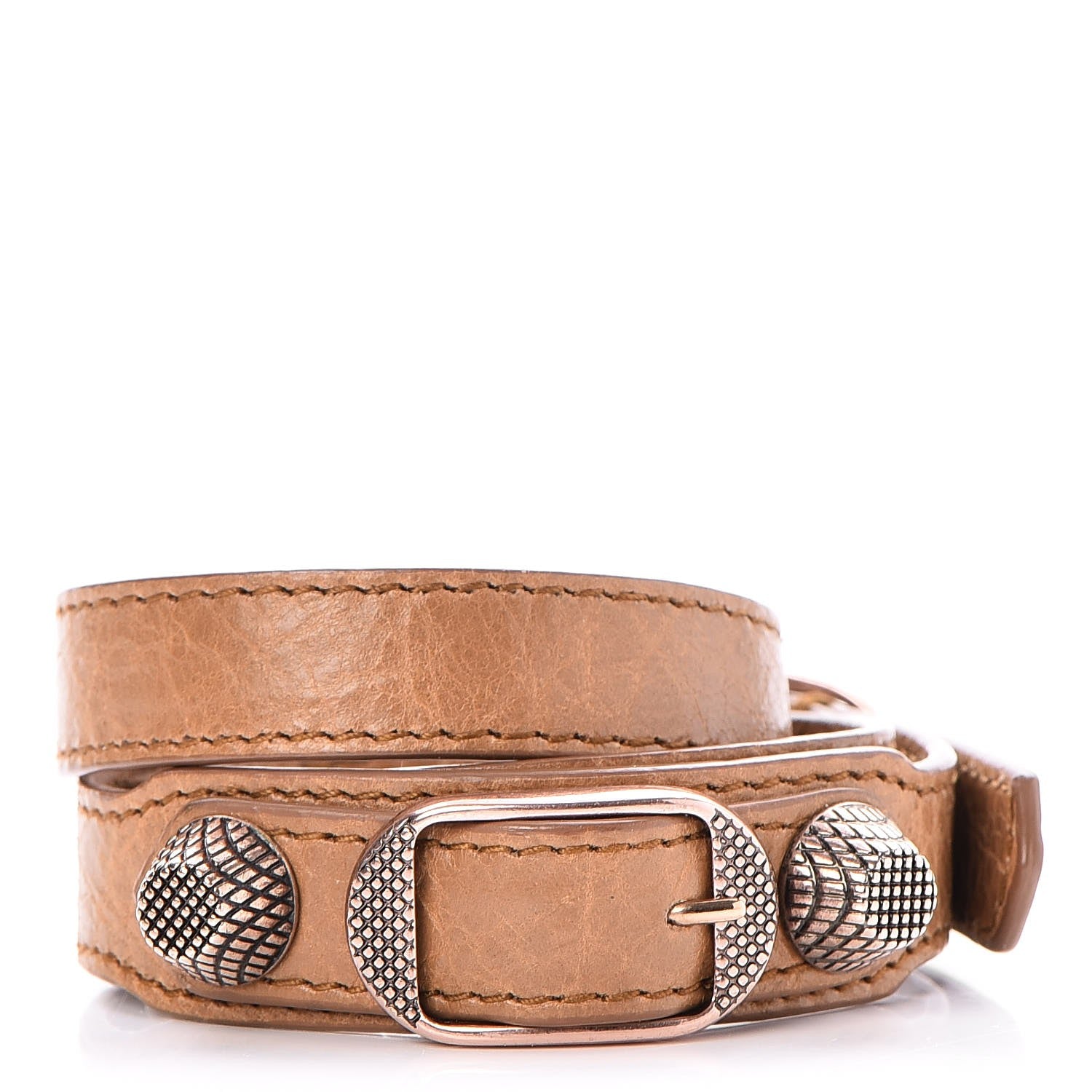 Balenciaga Agneau Giant Rose Gold Hardware Triple Tour M Bracelet Cumin 1 of 8