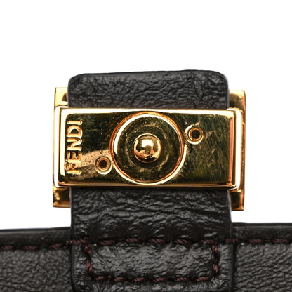 Fendi Glazed Fabric FF 1974 Nano Baguette Charm Mogano Panna 10 of 10