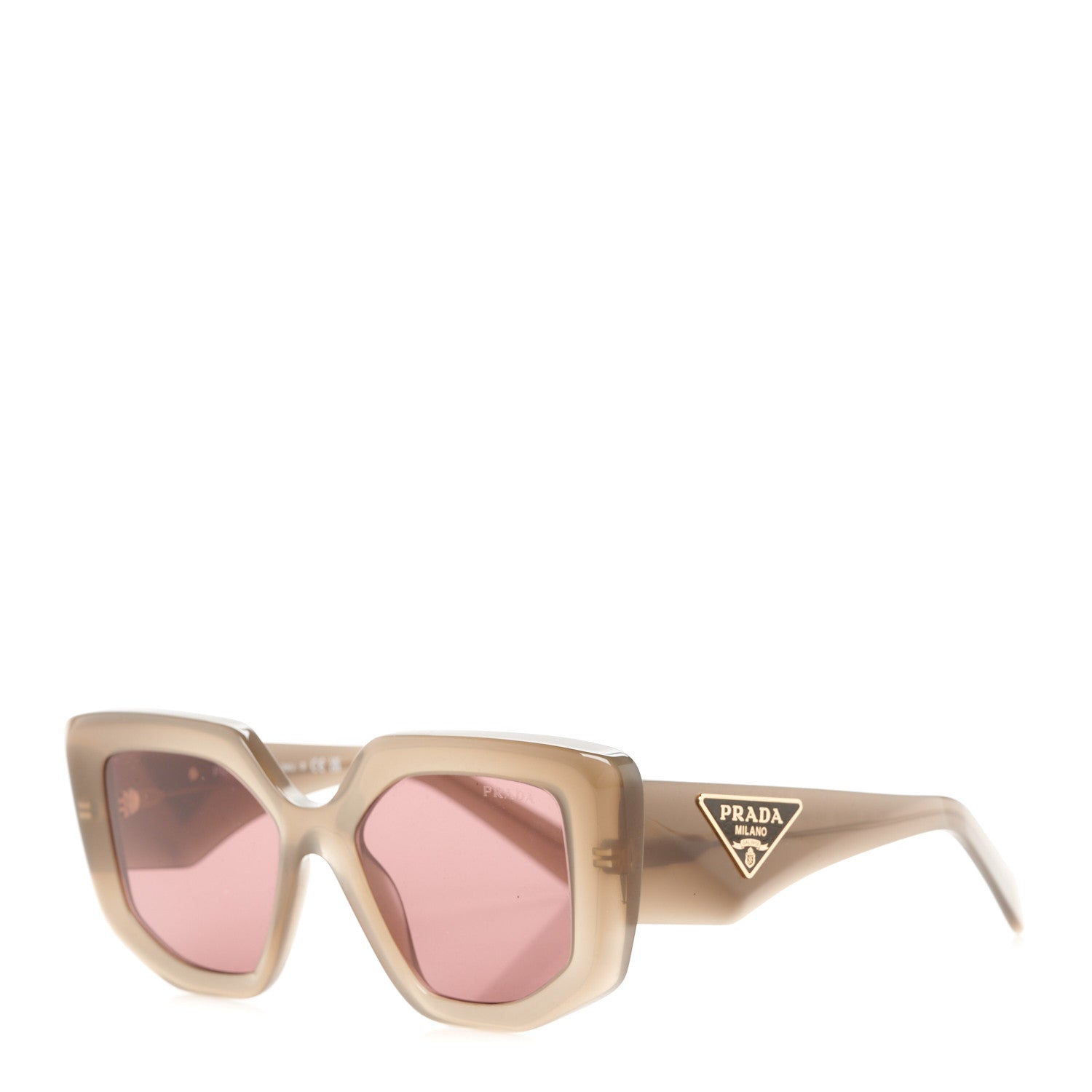 Prada Acetate Symbole Sunglasses SPR 14Z Taupe 1 of 8