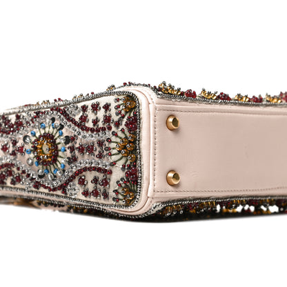 Christian Dior Calfskin Beaded Mini Lady Dior Beige Multicolor 8 of 14