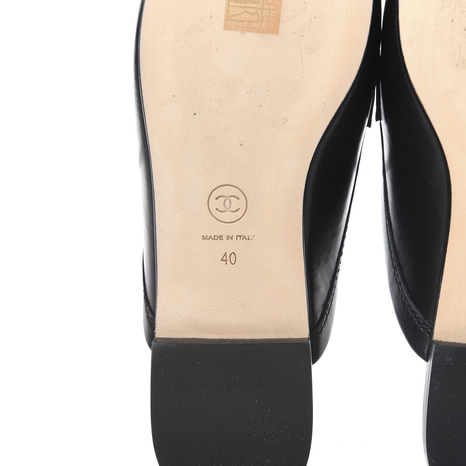 Chanel Lambskin CC Mules 40 Black 6 of 9