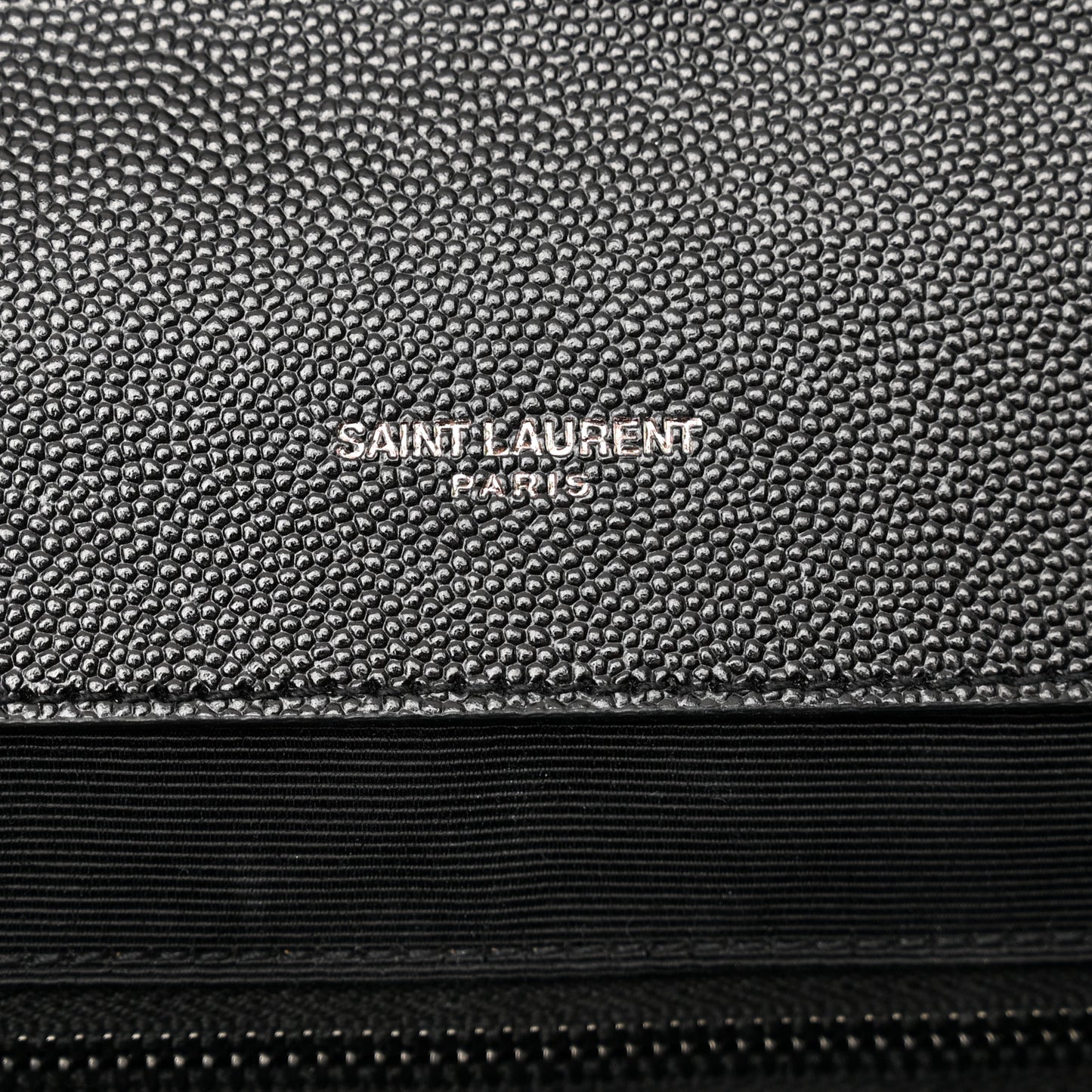 Grain De Poudre Textured Mixed Matelasse Large Triquilt Monogram Monochrome Satchel Black