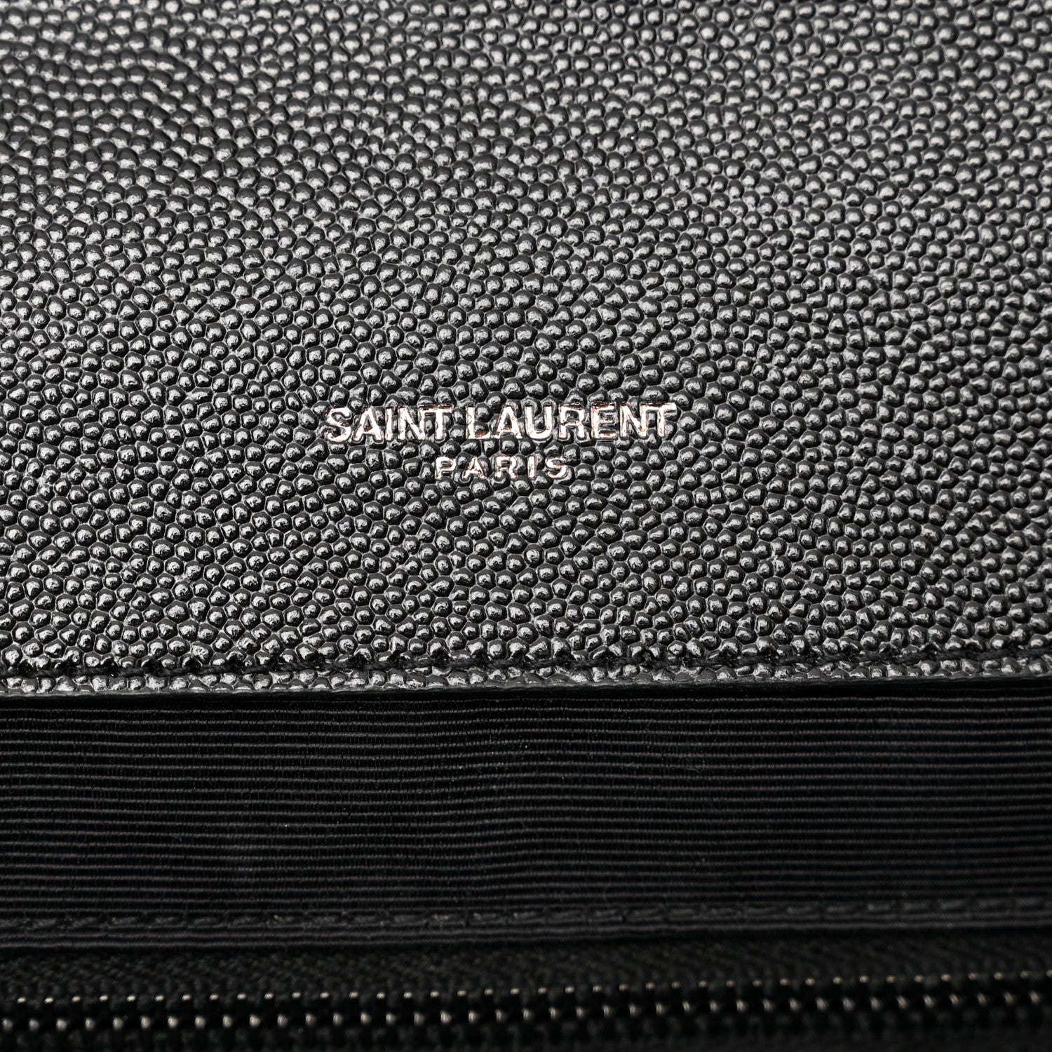 Saint Laurent Grain De Poudre Textured Mixed Matelasse Large Triquilt Monogram Monochrome Satchel Black 7 of 11