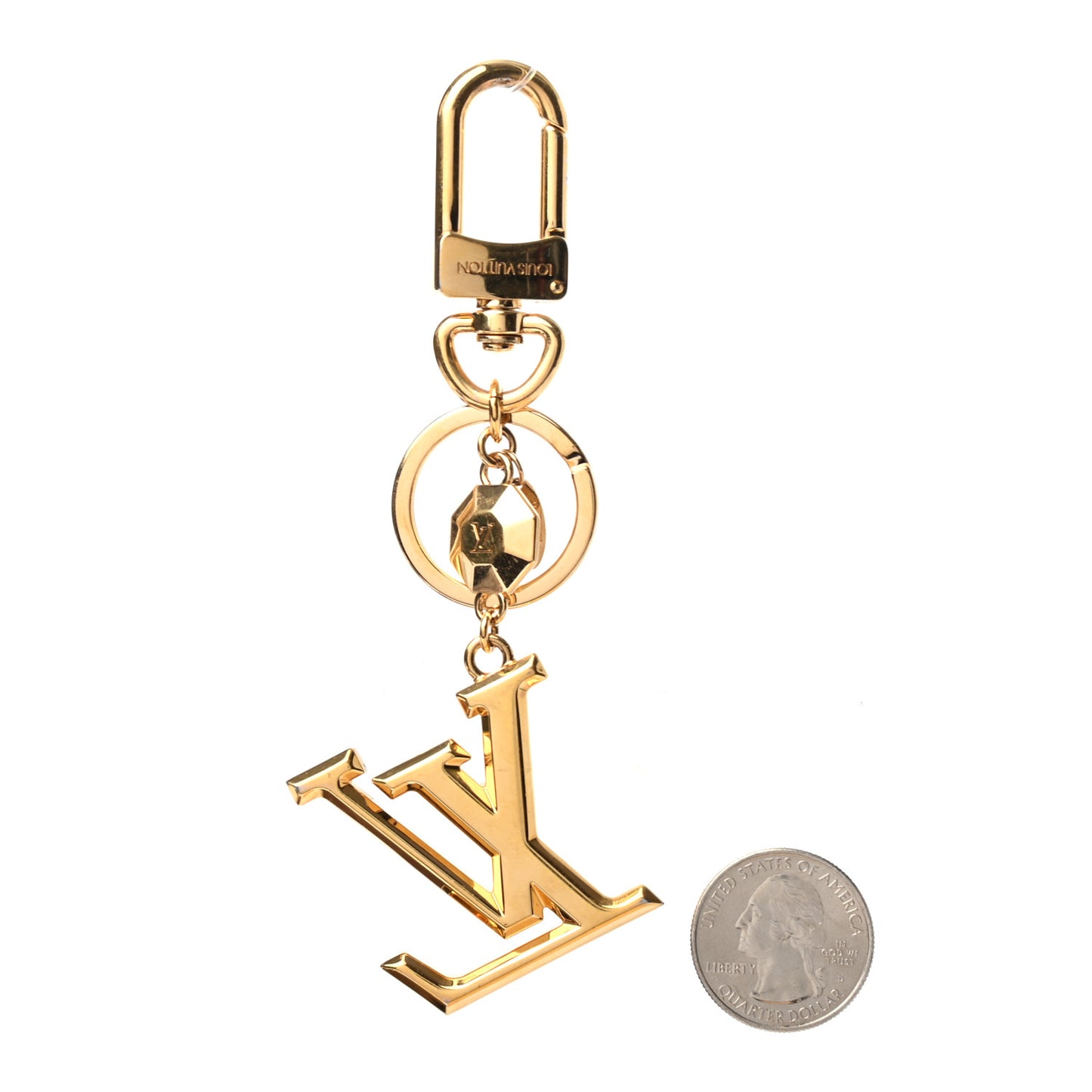 LV Facettes Bag Charm Key Holder Gold