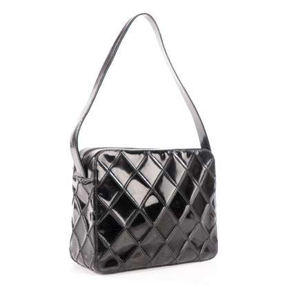 Chanel Patent Diamond Stitch Shoulder Bag Black 3 of 8