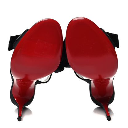 Christian Louboutin Satin Matricia Bow Sandals 37 Black 5 of 8