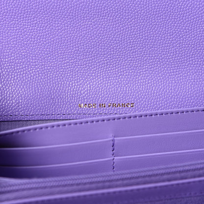 Chanel Caviar Quilted Large Flap Wallet Purple 6 of 10